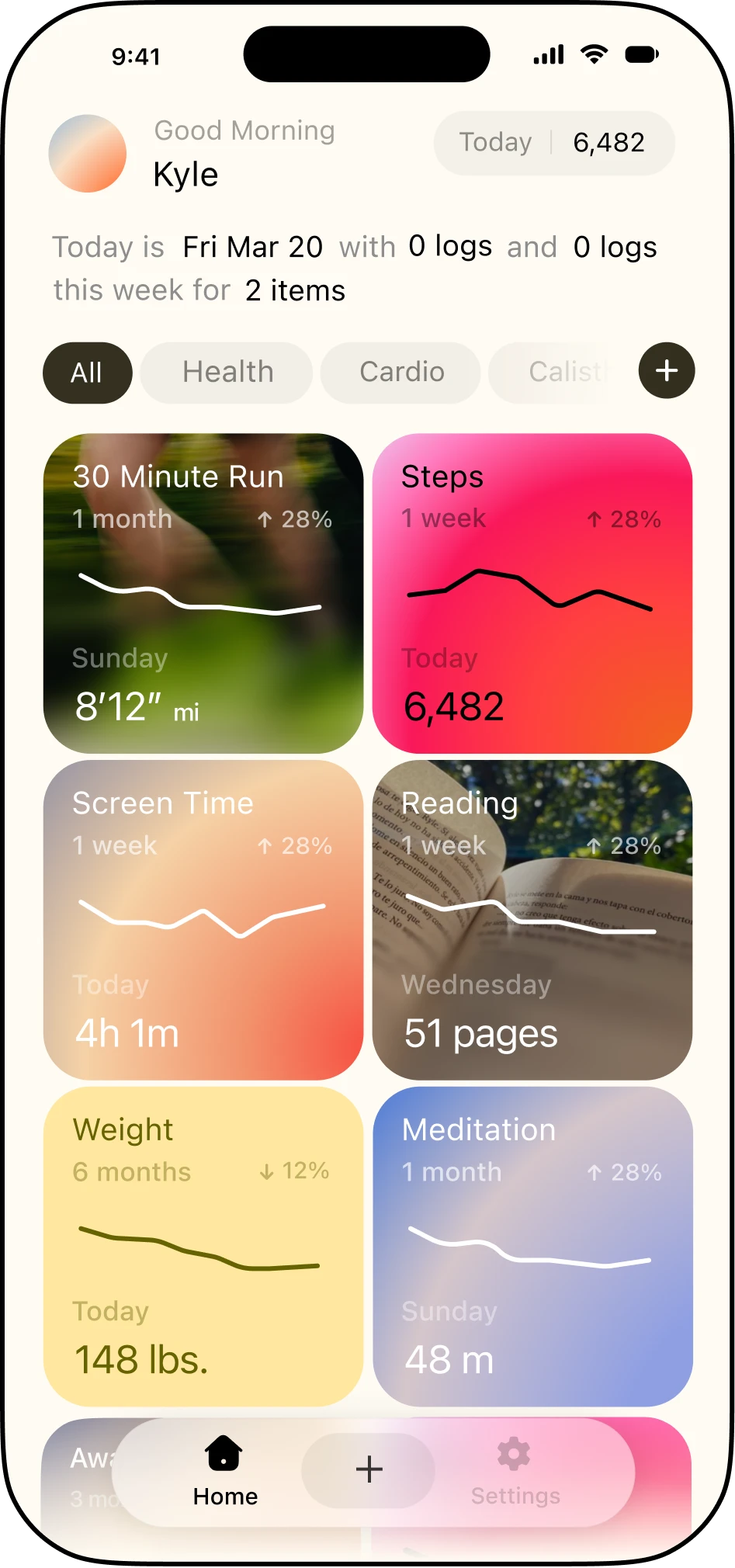 LogKit app light theme example